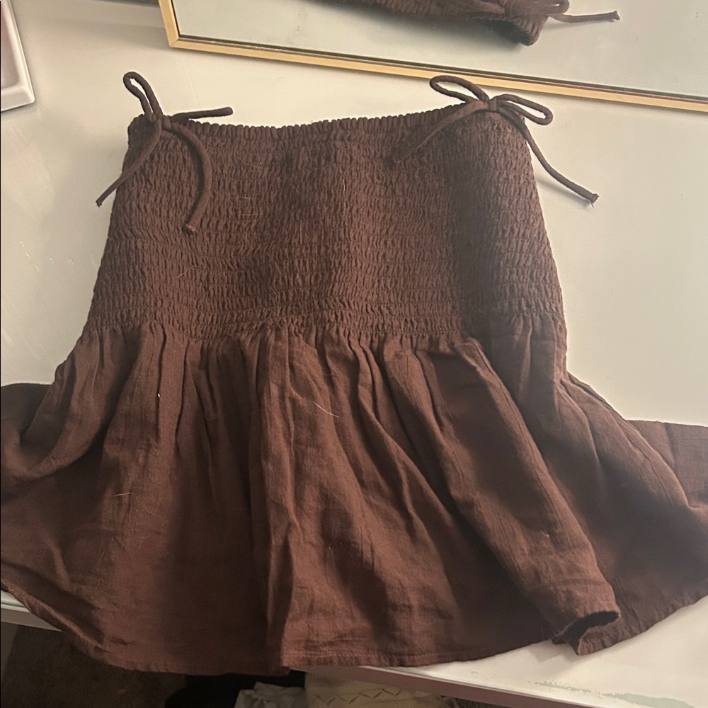 American Eagle Outfitters Brown Smocked Tunic - Picture 1 of 1